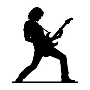 Gitarist SVG - elektrische gitaar speler rock metal muziek silhouet clip art cut-bestand, instant download, commercieel gebruik, svg png jpg eps pdf