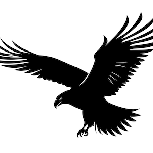 Flying Eagle SVG - Amerikaanse zeearend vogel afdrukbare silhouet clipart gesneden bestand, instant download, commercieel gebruik, svg jpg png eps pdf