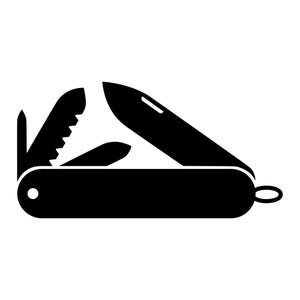 Couteau de poche SVG - multi-outil extérieur équipement de survie Silhouette fichier de coupe imprimable, téléchargement immédiat, usage commercial, svg png jpg eps pdf