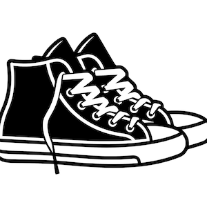Sneakers SVG - Shoes Footwear Boots Kicks Fashion Silhouette Clip Art Cut File, Instant Download, Commercial Use, svg png jpg eps pdf