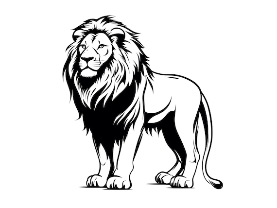 Lion SVG, Lion Silhouette, Lion Clipart, Lion Cut File, Lion Design, Lion  Outline, Lion Artwork, Printable, Commercial Use - Etsy