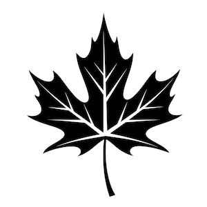 Foglia d'autunno SVG - Foglie autunnali, piante stagionali, natura, foglia d'acero, silhouette, clip art, file di taglio, download immediato, uso commerciale