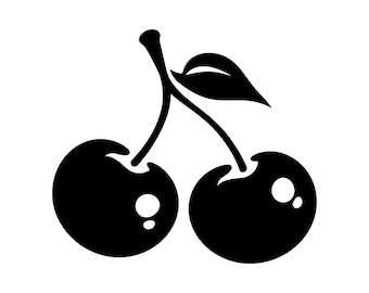 Cerises SVG - Cerise fruit nourriture Silhouette Clip Art couper fichier, téléchargement immédiat, usage commercial, svg png jpg eps pdf
