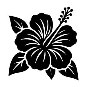 Hibiscus Flower SVG - Tropical Floral Beach Vacation Luau Summer Vibes Hawaii Decor Printable Cut File, Instant Download, Commercial Use