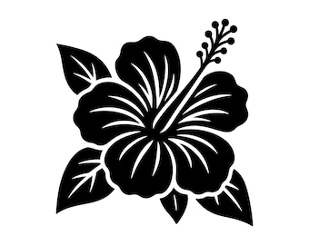 Hibiscus Flower SVG - Tropical Floral Beach Vacation Luau Summer Vibes Hawaii Decor Printable Cut File, Instant Download, Commercial Use