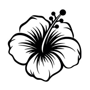 Hibiskus Blume SVG - Tropische Blume Blumen Pflanze druckbare Clip Art Schnittdatei, sofortiger Download, kommerzielle Nutzung, svg png jpg eps pdf