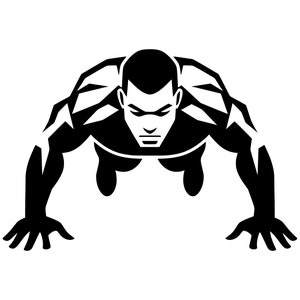 Liegestütze SVG - Fitness Gym Workout Body Building Übung druckbare Clip Art Schnitt Datei, sofortiger Download, kommerzielle Nutzung, svg png jpg eps pdf
