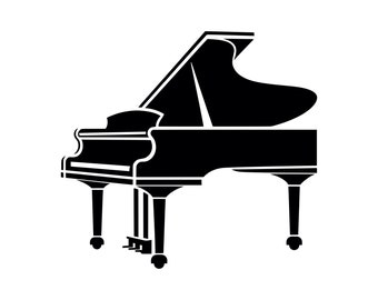 Piano SVG - Vleugel klavier muziekinstrument afdrukbare Clip Art Cut-bestand, Instant Download, commercieel gebruik, svg png jpg eps pdf