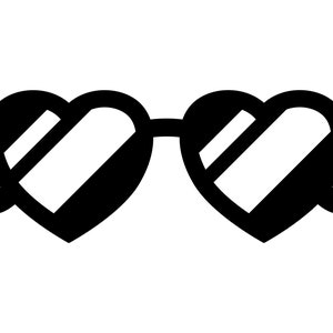 Óculos de sol em formato de coração - Amor, coração, óculos de verão fofos - Download instantâneo de arquivo digital, clipart, design vetorial svg, png, jpg, eps, pdf