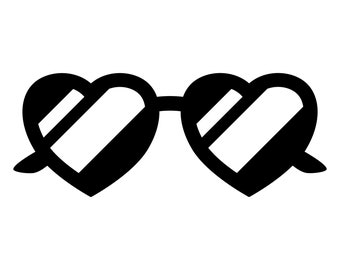 Heart Shaped Sunglasses Love Heart Cute Summer Glasses - Instant Download Digital File Clip Art Vector Design svg, png, jpg, eps, pdf