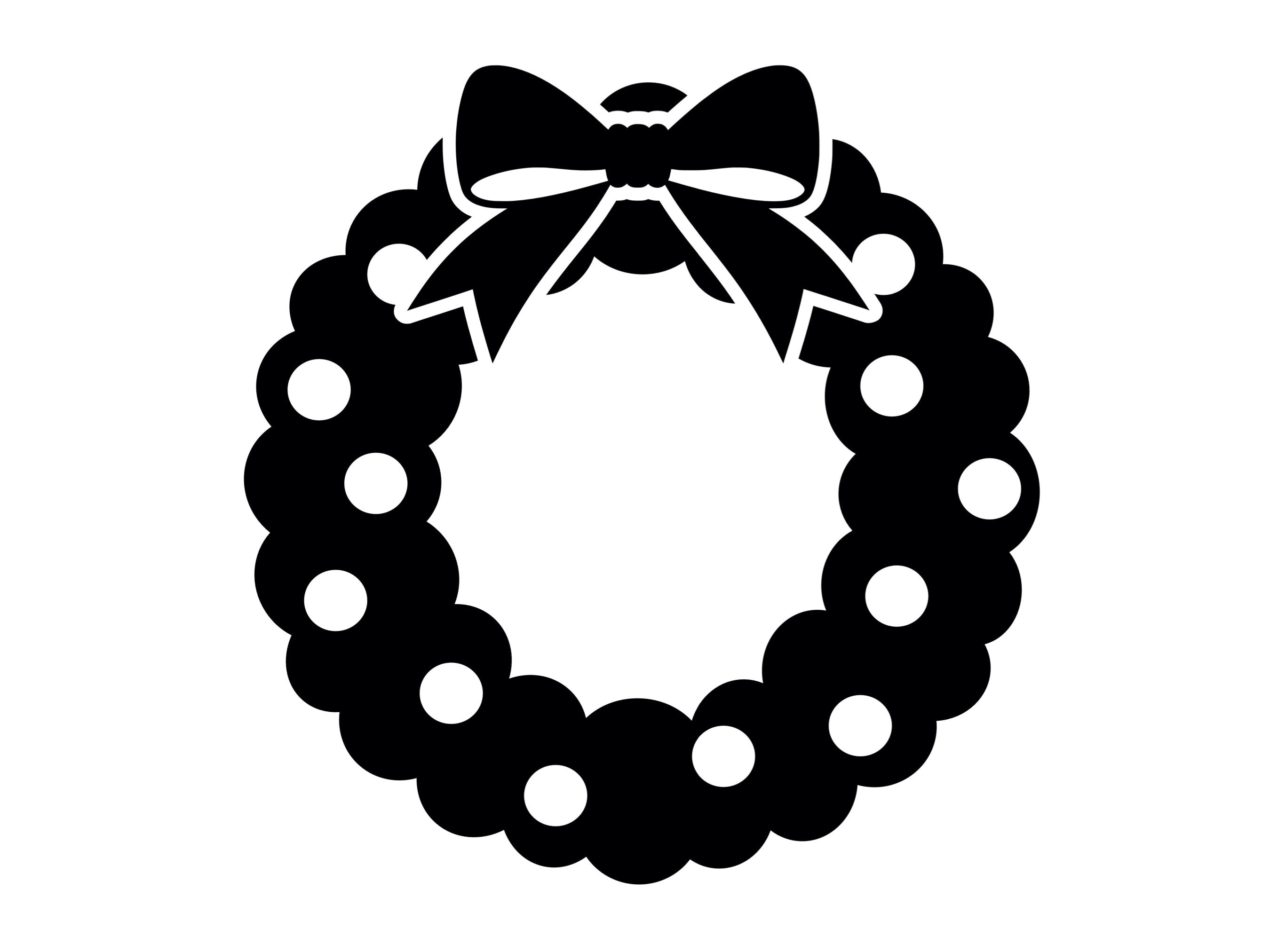 Christmas Wreath SVG Christmas Decoration Pine Wreath Silhouette Clip