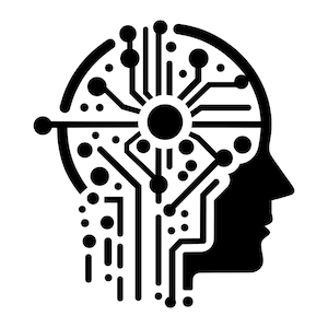 人工知能 SVG - AI ロボット コンピューター テクノロジー シルエット クリップ アート カット ファイル、即時ダウンロード、商用利用、png jpg eps pdf