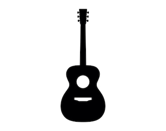 Guitarra acústica SVG - Instrumento musical country folk silueta clip art archivo de corte, descarga instantánea, uso comercial, SVG, JPG, PNG, EPS, PDF