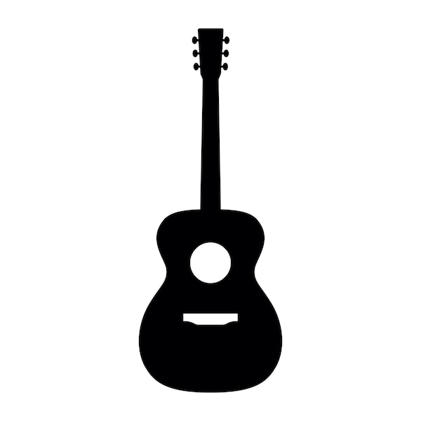 Acoustic Guitar SVG - Musical Instrument Country Folk Silhouette Clip Art Cut File, Instant Download, Commercial Use, svg jpg png eps pdf