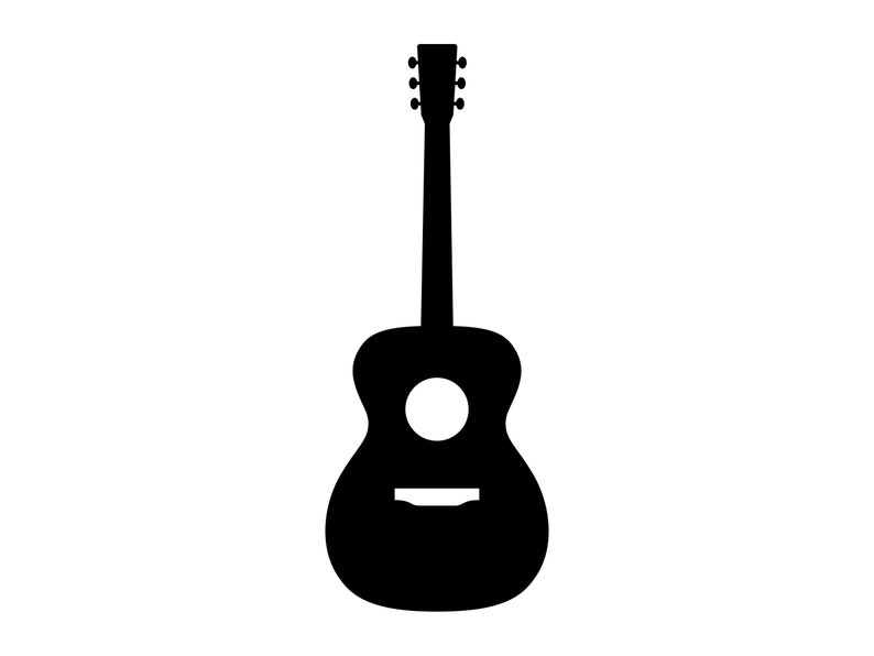 Acoustic Guitar SVG Musical Instrument Country Folk Silhouette Clip Art Cut File, Instant Download, Commercial Use, svg jpg png eps pdf image 1