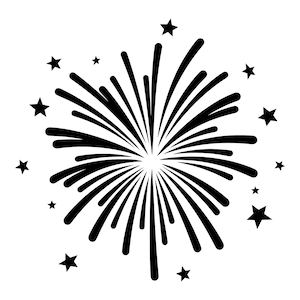Fireworks SVG - Firecracker New Years Celebrations Printable Clip Art Cut File, Instant Download, Commercial Use, svg png jpg eps pdf