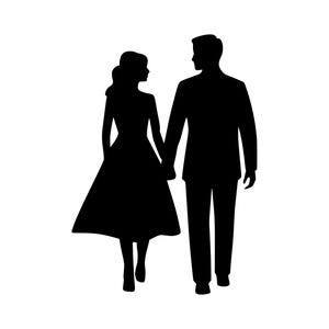 Ehepaar SVG - Mann und Frau Romantik Liebe Silhouette druckbare Schnittdatei, sofortiger Download, kommerzielle Nutzung, svg png jpg eps pdf