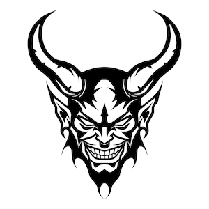 Demonio SVG - Monstruo con cuernos de diablo, fantasía oscura, terror, clip art imprimible, archivo de corte, descarga instantánea, uso comercial, SVG, PNG, JPG, EPS, PDF