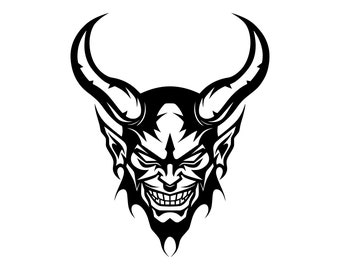 Demon SVG - Devil Horned Monster Dark Fantasy Horror Printable