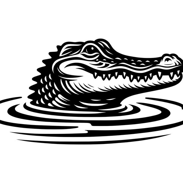 Alligator SVG - Gator Reptile Swamp Bayou Wildlife Animals Printable Clip Art Cut File, Instant Download, Commercial Use, png jpg eps pdf