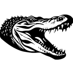 Crocodile SVG - Reptile Animals Alligator Crocodile Head Silhouette Clip Art Cut File, Instant Download, Commercial Use, svg png jpg eps pdf