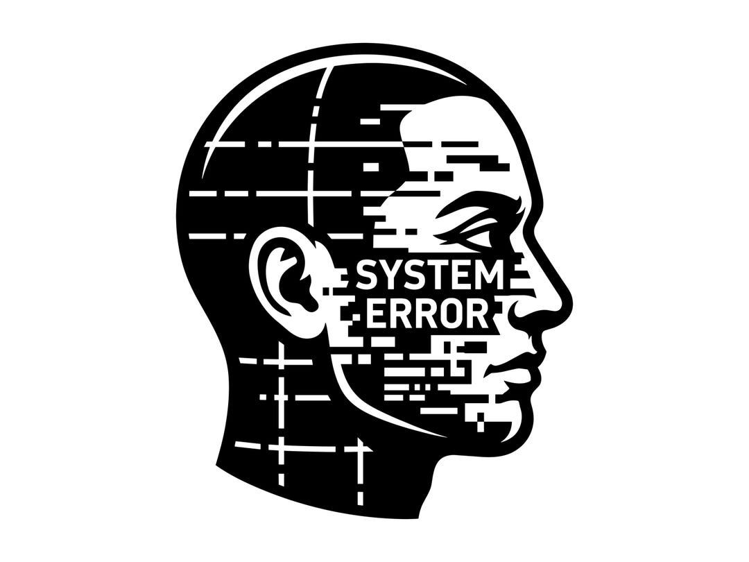 System Error SVG - Glitch Art Tech Cyber Human Mind Robot Printable Cut ...