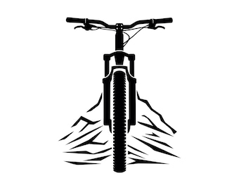 Mountain Bike SVG - MTB Downhilll Trail Riding Bicycle Silhouette Clipart Cut File, Instant Download, Commercial Use, svg jpg png eps pdf