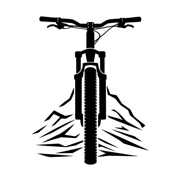 Mountain Bike SVG - MTB Downhilll Trail Riding Bicycle Silhouette Clipart Cut File, Instant Download, Commercial Use, svg jpg png eps pdf