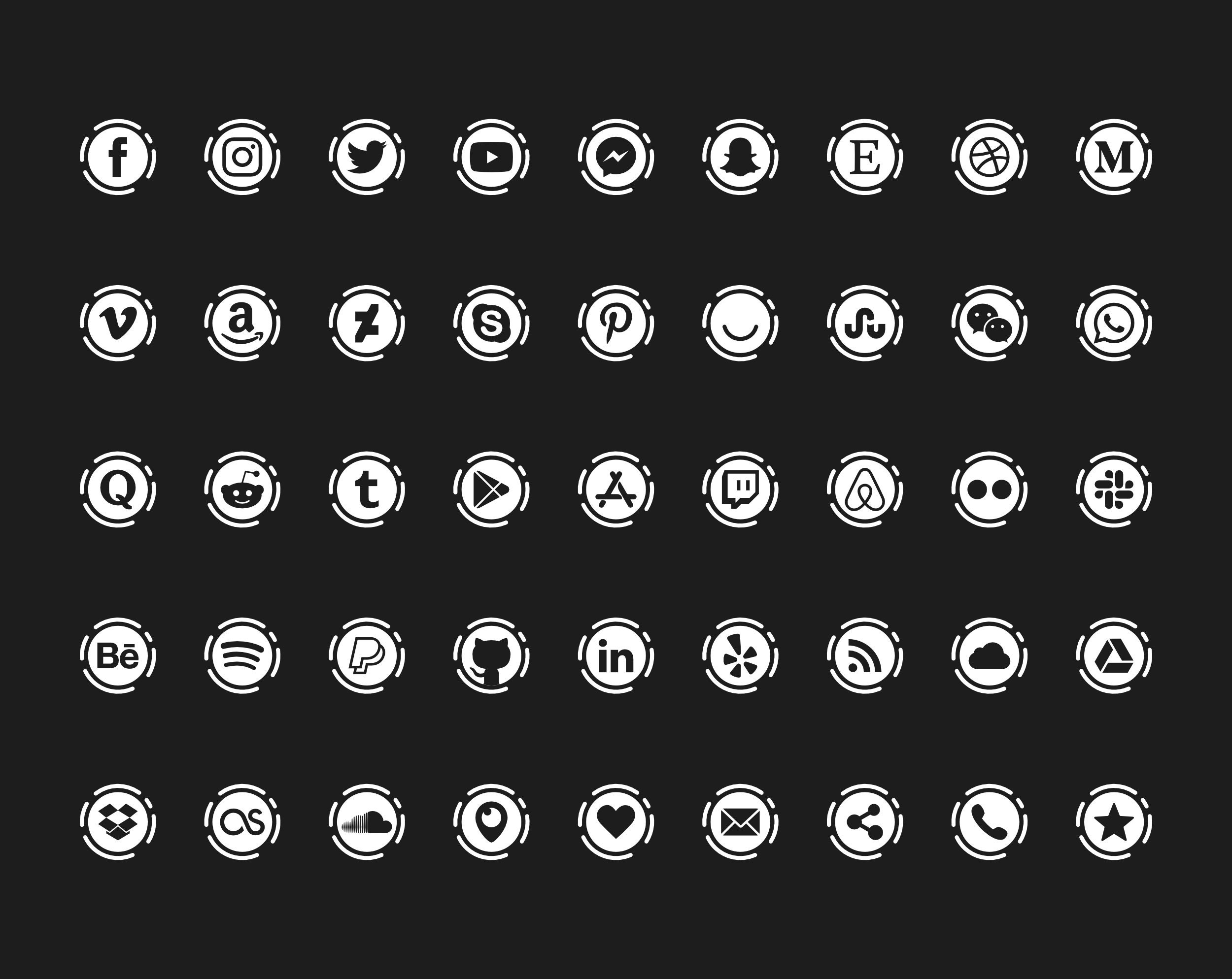 45 Circle Social Media Icons Round Blog Buttons Grey Black Etsy 45 Circle Social Media Icons Round Blog Buttons Grey Black Etsy