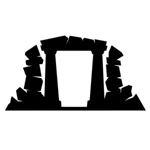 Oude ruïnes SVG - historische site tempel pijlers silhouet clipart gesneden bestand, Instant Download, commercieel gebruik, svg jpg png eps pdf