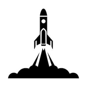 Razzo spaziale SVG - Lancio razzo spaziale Space Shuttle Silhouette Clip Art File di taglio, download immediato, uso commerciale, svg png jpg eps pdf