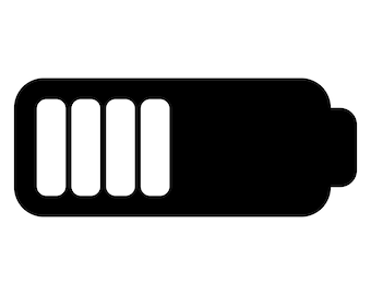 Batteria SVG, silhouette della batteria, clip art della batteria, file di taglio della batteria, icona della batteria PNG, contorno dell'icona della batteria, vettore della batteria per uso commerciale