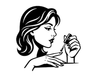 Manicure SVG - Beauty Salon Nail Tech Self Care Fashion Woman Girl Printable Cut File, Instant Download, Commercial Use