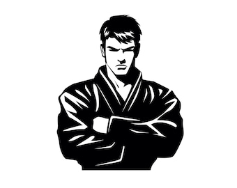 Martial Artist SVG - Martial Arts Fighter Karate Kung Fu Judo Master Printable Clip Art Cut File, Instant Download, Commercial Use