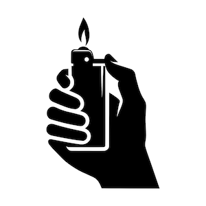 Lighter SVG - Cigarette Lighter Flame Fire Igniter Silhouette Clip Art Cut File, Instant Download, Commercial Use, svg png jpg eps pdf