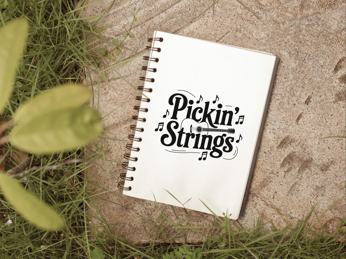 Pink String Svg Pickin’ Strings SVG - Acoustic Guitar Music Country Folk Decorative ...