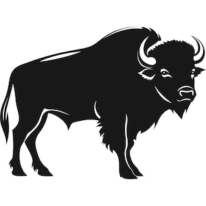 Bison SVG - American Bison Buffalo Yellowstone Animal Silhouette Clip Art Cut File, Instant Download, Commercial Use, svg png jpg eps pdf