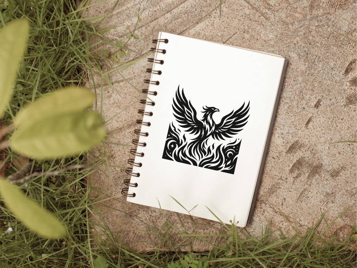 Phoenix SVG - Firebird Mythical Creature Tribal Tattoo Flame Art ...