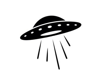 UFO SVG - Alien Space Ship Flying Saucer Silhouette Clipart Cut File, Instant Download, Commercial Use, svg jpg png eps pdf