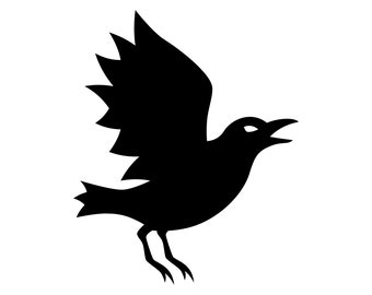 Crow Raven Corvine Flying Bird Blackbird Animal Halloween - Instant Download Digital File Clip Art Vector Design svg, png, jpg, eps, pdf