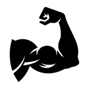 Muscular Arm SVG - Bicep Flex Strength Body Building Fitness Printable Clip Art Cut File, Instant Download, Commercial Use, png jpg eps pdf