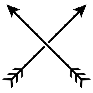 May include: Two black arrows pointing in opposite directions, forming an 'X' shape.
