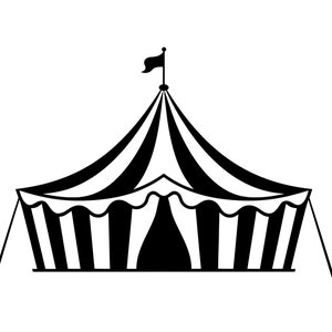 Carpa de circo SVG - Silueta de carpa de circo, recinto ferial, feria estatal, archivo de corte, descarga instantánea, uso comercial, SVG, JPG, PNG, EPS, PDF