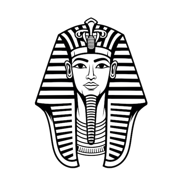 Egyptian Pharaoh SVG - Ancient Egypt King Silhouette Clipart Cut File, Instant Download, Commercial Use, svg jpg png eps pdf