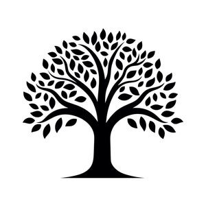 Albero della vita SVG - Silhouette di albero sacro simbolico Clipart File di taglio, download immediato, uso commerciale, svg jpg png eps pdf