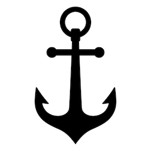 Ancla SVG, silueta de ancla de barco, clipart náutico, archivo de corte de ancla de barco, ancla negra PNG, contorno de ancla de barco, calcomanía de ancla de barco