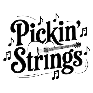 Pickin' Strings SVG - fichier de coupe imprimable, musique country folk, téléchargement immédiat, utilisation commerciale, png jpg eps