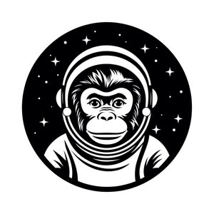 Weltraum Affe SVG - Astronaut Affe Schimpanse im Weltraum Silhouette Clipart geschnitten Datei, sofortiger Download, kommerzielle Nutzung, svg jpg png eps pdf