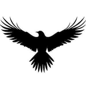 Oiseau SVG - oiseau qui vole ailes ouvertes Eagle Hawk emblème Silhouette Clipart coupe fichier, téléchargement immédiat, usage commercial, svg jpg png eps pdf
