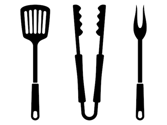 BBQ Utensils SVG, Grill Tools Silhouette, Barbeque Clipart, Cooking Utensils  Cut File, Bbq Tongs PNG, Bbq Fork Outline, Grill Spatula Vector 